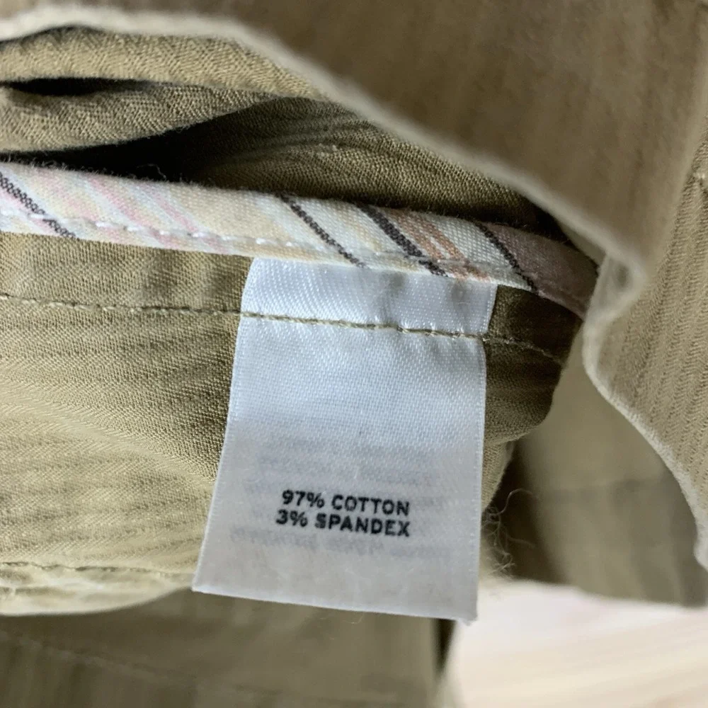 Caslon Jacket Women Medium Khaki Cargo Pockets 3/4‎ Sleeve Utility Safari